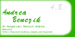 andrea benczik business card